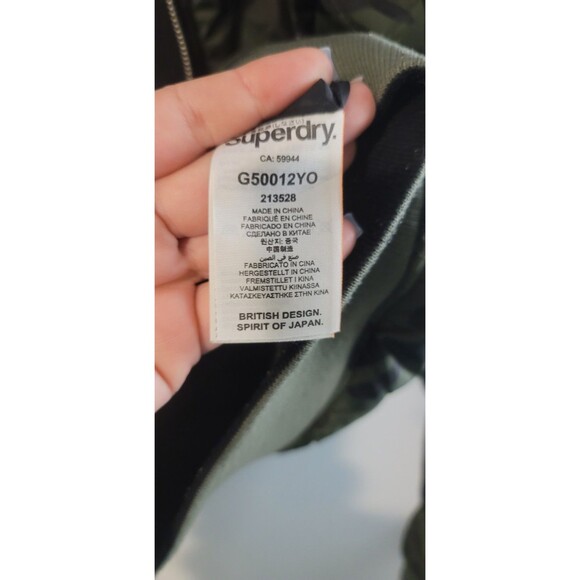 Superdry Men’s Air Corp Camo Quilted Bomber Jacket Sz S Green Military Flight - Picture 7 of 9